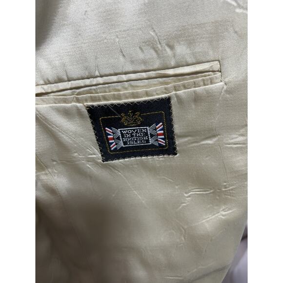 CHAPS Ralph Lauren VTG Preppy Beige Tweed 2-Button Blazer Est Size 44/XL? - Picture 4 of 7